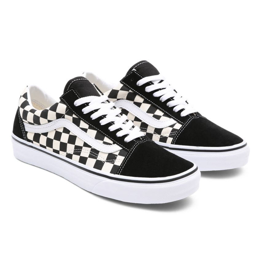 Vans Primary Check Old Skool Dam Svarta/Vita - Vans Låga Skor Rea Online (PXUSF8715)